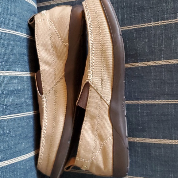 Crocs Walu Shoes Men's Size 11 Khaki Tan Brown Canvas Loafer Slip On - Picture 9 of 9